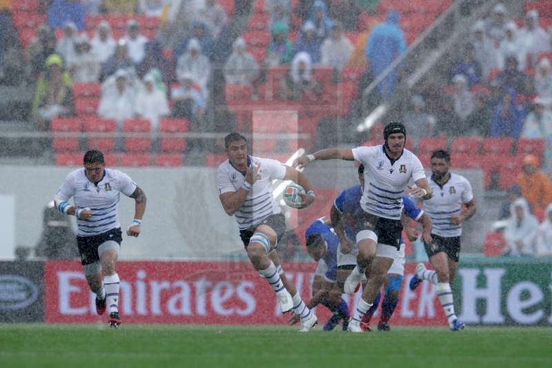 Rugby World Cup 2019 Giappone, Higashi Osaka Hanazono Rugby Stadium 22/09/2019, Italia v Namibia, un break di Jake Polledri. Giuseppe “Pino” Fama/CFP