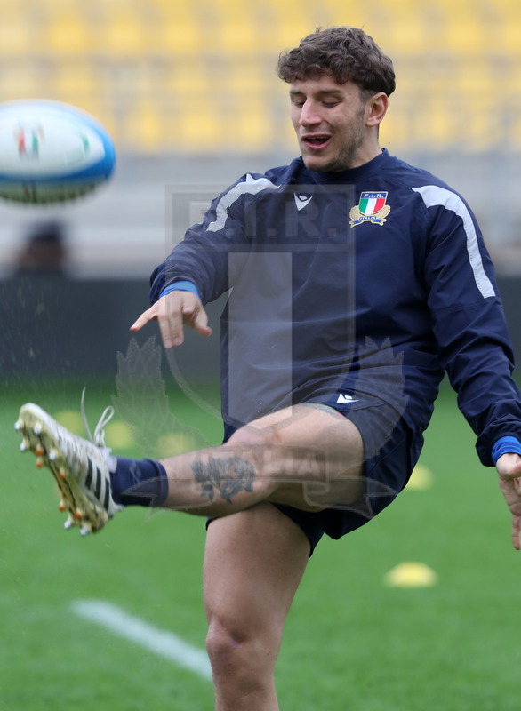 Autumn Nations Series 2021, Parma, Itallia v Uruguay, stadio Lanfranchi, team run della Nazionale Maggiore, Matteo Minozzi. Foto Daniele Resinii/Fotosporti