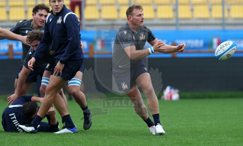Autumn Nations Series 2021, Parma, Itallia v Uruguay, stadio Lanfranchi, team run della Nazionale Maggiore, Callum Braley. Foto Daniele Resinii/Fotosportit