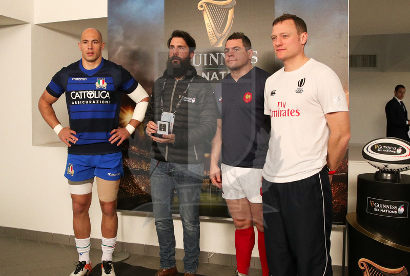 Guinness Sei Nazioni 2019, Round 5, Roma, Stadio Olimpico, 16/03/2019, Italia v Francia. Sergio Parisse durante il sorteggio con l\