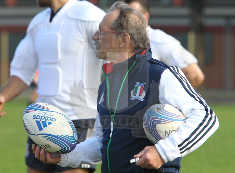 Raduno Sei Nazioni 2014, Roma, impianti Coni, 21/01/2014, allenamento Nazionale, Jacques Brunel