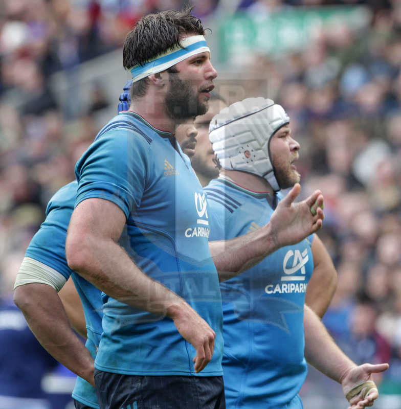 RBS Sei Nazioni 2017, Edimburgo, Murrayfield stadium 18/03/2017, Scozia v Italia, Marco Fuser e Dario Chistolini. Foto Daniele Resini/Fotosportit