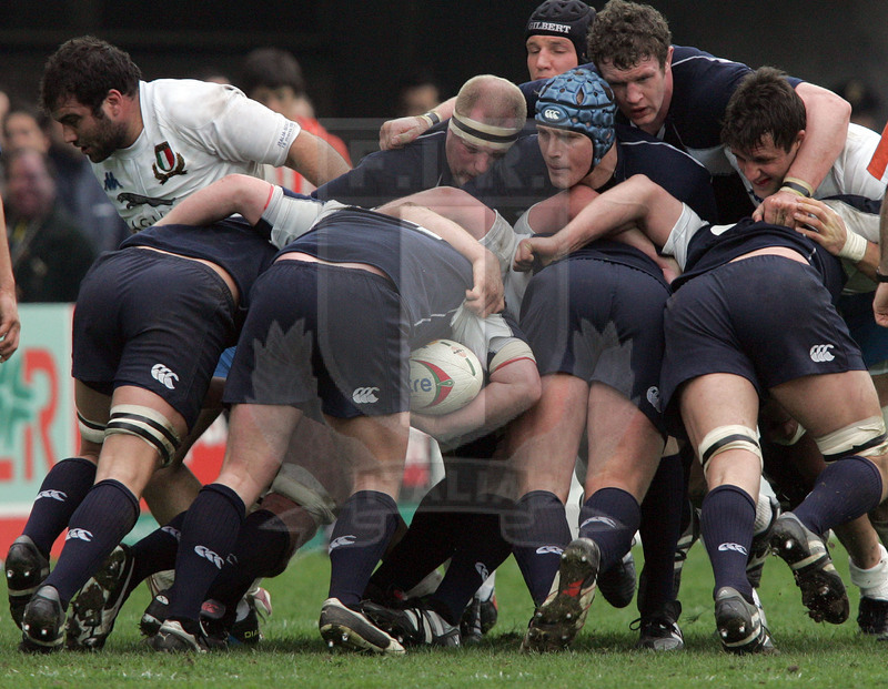Rbs Sei Nazioni 2006, Roma, stadio Flaminio 18/03/2006, Italia v Scozia, drive scozzese. Foto Daniele Resini/Fotosportit