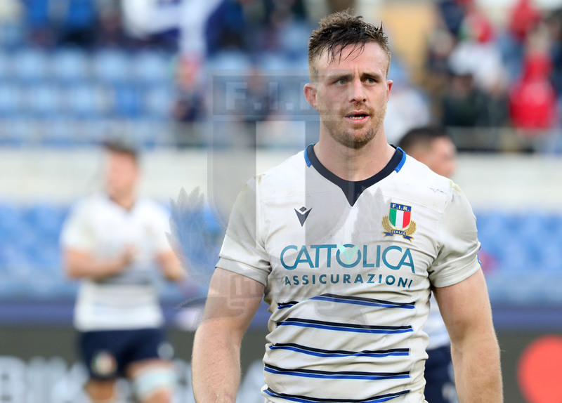 Guinness Sei Nazioni 2020, Round 3, Roma, Stadio Olimpico 22/02/2020, Italia v Scozia, Braam Steyn saluta il pubblico a fine match. Foto Daniele Resini/Fotosportit.