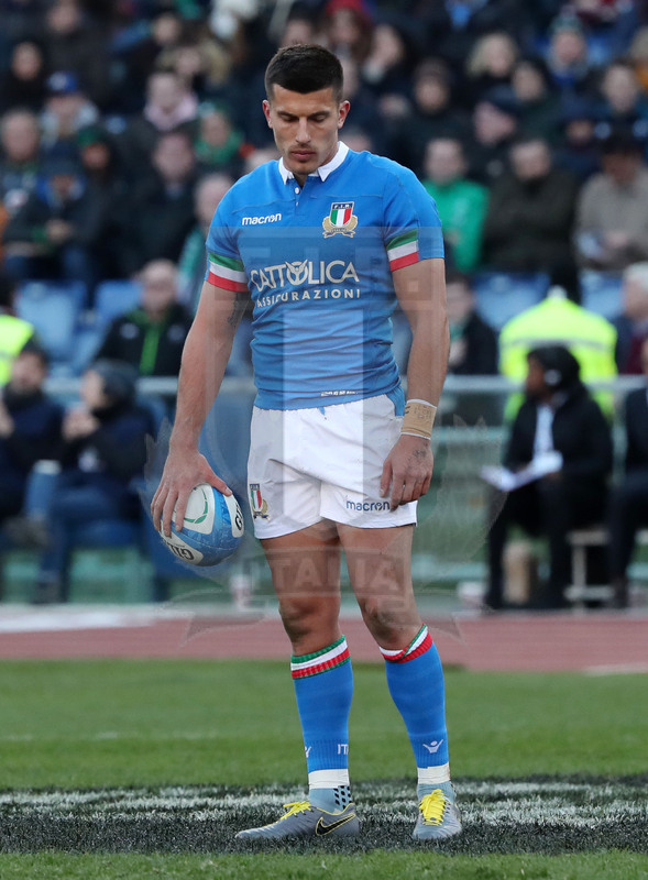 Guinness Sei Nazioni 2019, Round 3, Roma, stadio Olimpico 24/02/2019, Italia v Irlanda, Tommaso Allan. Foto Daniele Resini/Fotosportit