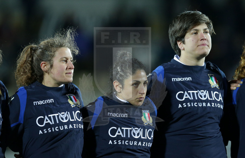 Guinness Sei Nazioni 2019 Donne, Round 3, Parma, Stadio Lanfranchi, 23/02/2019, Italia Donne v Irlanda Donne. durante la cerimonia degli inni. Foto Roberto Bregani/Fotosportit
