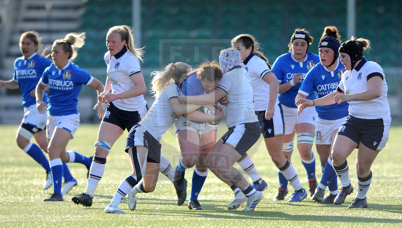 Guinness Sei Nazioni Donne 2021, Glasgow, Scoststoun Stadium 17/04/2021, Scozia Donne v Italia Donne, Erica Skofca in percussione. Foto David Gibson/Fotosportit