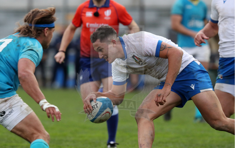 Nazionale A, Test Match 2021, Padova, stadio Plebiscito 14/11/2021, Italia A v Uruguay, Jacopo Trulla cerca il break. Foto Daniele Resini/Fotosportit