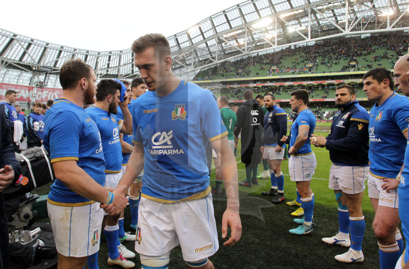 Natwest Sei Nazioni 2018, round 2, Dublino, Aviva Stadium 10/02/2018, Irlanda v Italia, Azzurri delusi nel corridoio a fine partita. Foto Daniele Resini/Fotosportit