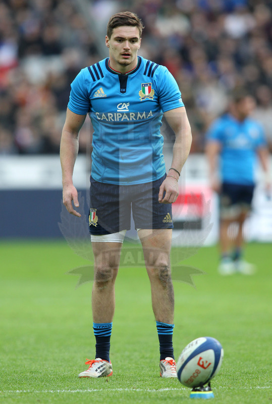 Rbs Sei Nazioni 2016, round 1, Parigi, Stade de France 06/02/2016, Francia v Italia, Carlo Canna al calcio piazzato. Foto Daniele Resini/Fotosportit