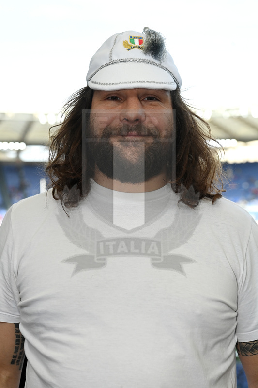 ROME, ITALY - MARCH 12: Centurion Martin Castrogiovanni poses wearing his 100th test cap before the Guinness Six Nations Rugby match between Italy and Scotland at Stadio Olimpico on March 12, 2022 in Rome, Italy. (Photo by Tullio Puglia - Federugby/Getty Images)