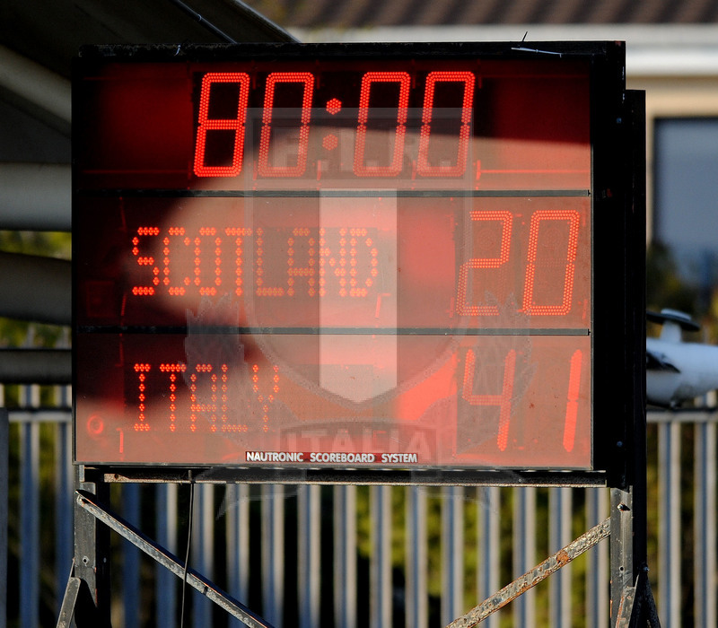 Guinness Sei Nazioni Donne 2021, Glasgow, Scoststoun Stadium 17/04/2021, Scozia Donne v Italia Donne, il tabellone col risultato finale Foto David Gibson/Fotosportit