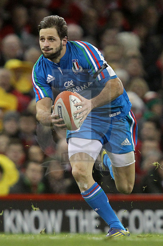 Sei Nazioni 2014, Cardiff. Millennium Stadium, 01/02/2014. Galles v Italia, Angelo Esposito. Foto Daniele Resini/Fotosportit
