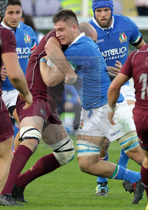 Cattolica Test Match 2018, Firenze, stadio Artemio Franchi 10/11/2018, Italia v Gorgia, Jake Polledri difende palla. Foto Daniele Resini/Fotosportit