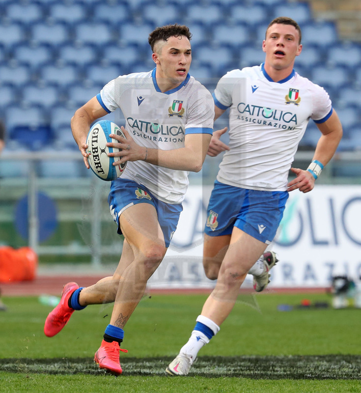 Guinness Sei Nazioni 2021, Round 1, Roma, stadio Olimpico 06/02/2021, Italia v Francia, Jacopo Trulla e Paolo Garbisi. Foto Daniele Resini/Fotosportit