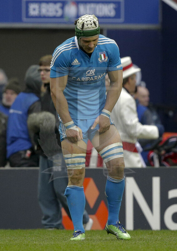 RBS 6 Nazioni 2013, Londra, Twickenham Stadium, 10-03-2013, Inghilterra v Italia. La delusione di Francesco Minto a fine partita