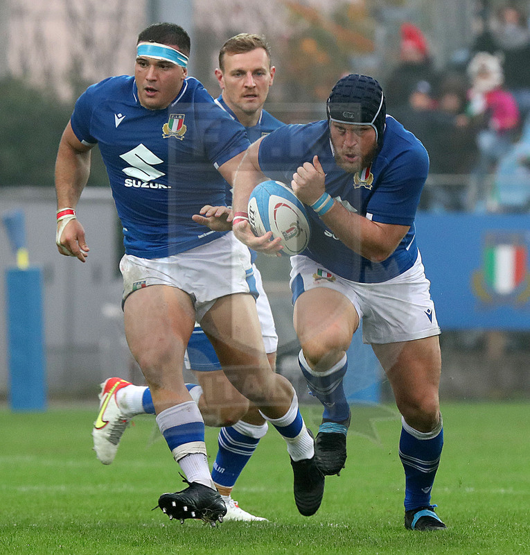 Autumn Nations Series 2021, Parma, stadio Lanfranchi 20/11/2021, Itallia v Uruguay, Luca Bigi con Danilo Fischetti in sostegno. Foto Daniele Resini/Fotosportit