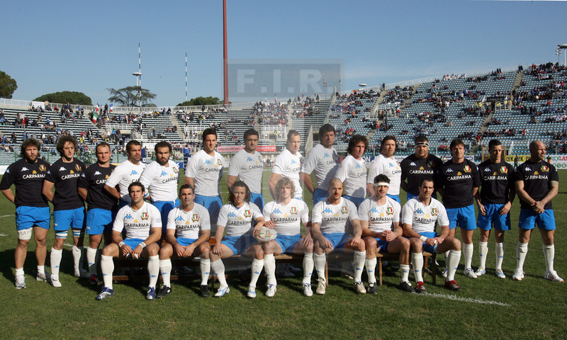Sei Nazioni 2007, Roma, stadio Flaminio 03/02/2007, Italia v Francia, la formazione degli Azzurri. Foto Daniele Resini/Fotosportit