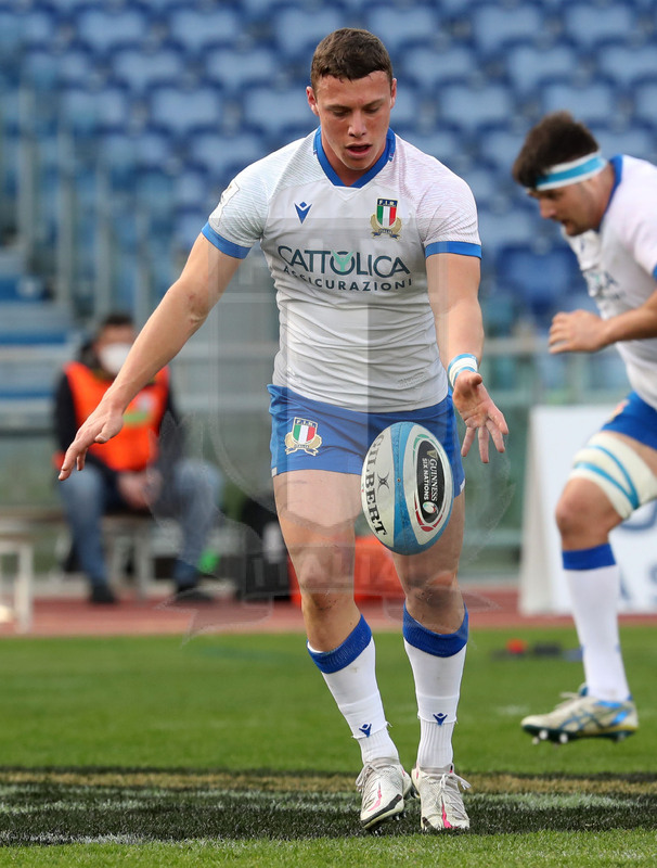 Guinness Sei Nazioni 2021, Round 1, Roma, stadio Olimpico 06/02/2021, Italia v Francia, Paolo Garbisi. Foto Daniele Resini/Fotosportit
