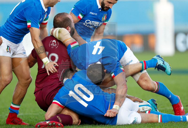 Cattolica Test Match 2018, Firenze, stadio Artemio Franchi 10/11/2018, Italia v Gorgia, Alessandro Zanni interviene in ruck. Foto Daniele Resini/Fotosportit