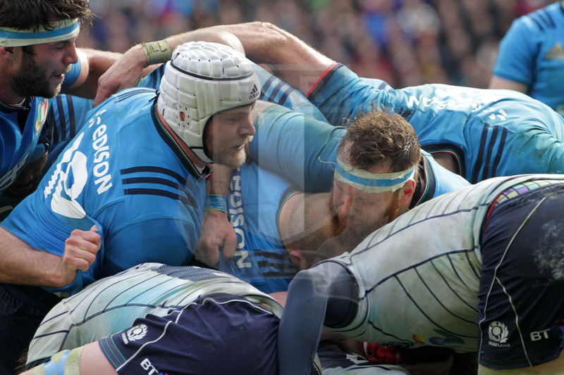 RBS Sei Nazioni 2017, Edimburgo, Murrayfield stadium 18/03/2017, Scozia v Italia, rolling maul azzurra con Dario Chistolini e Andrea Lovotti. Foto Daniele Resini/Fotosportit