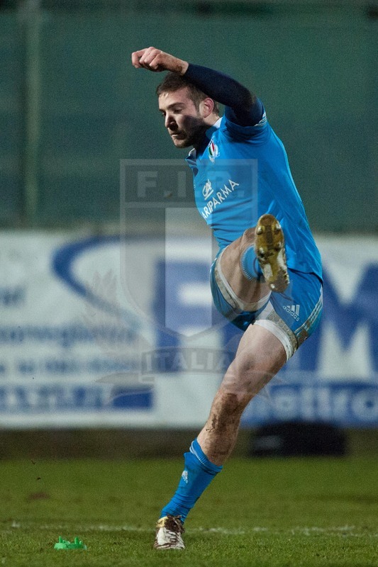 RBS 6 Nazioni U20 2013, Avezzano (AQ), Stadio dei Marsi, 15-03-2013, Italia U20 v Irlanda U20, Edoardo Padovani al piazzato.