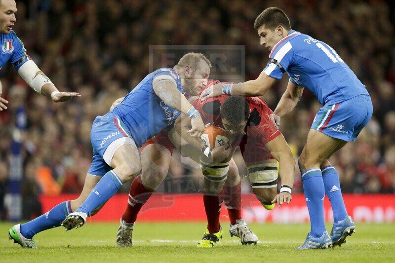 RBS 6 Nazioni 2014, Cardiff, Millennium Stadium, 1/02/2014, Galles v Italia. Un\