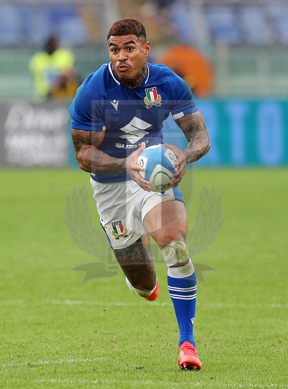 Autumn Nations Series 2021, Roma, Stadio Olimpico, 06/11-2021, Itallia vs Nuova Zelanda, Monty Ioane. Foto Daniele Resini/Fotosportit