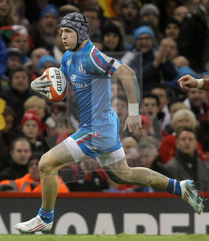 Sei Nazioni 2014, Cardiff. Millennium Stadium, 01/02/2014. Galles v Italia, Michele Campagnaro. Foto Daniele Resini/Fotosportit