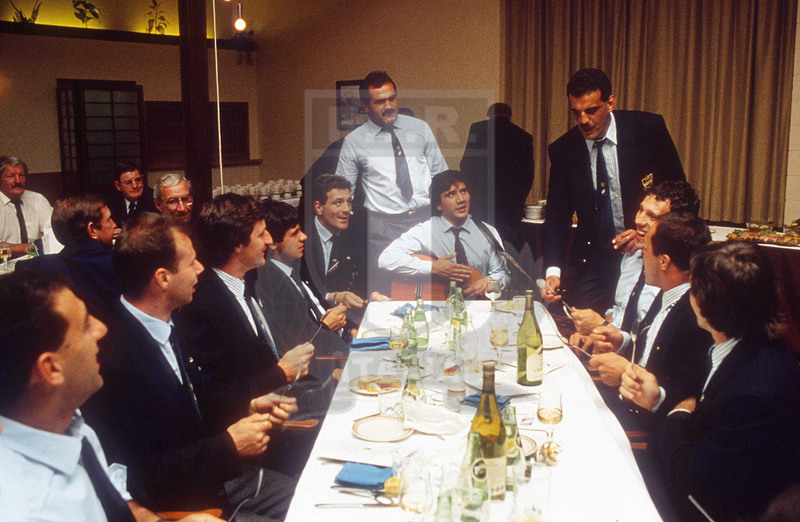 Rugby World Cup 1987, Pool 3, Christchurch, Lancaster Park 28/05/1987, Argentina v Italia, terzo tempo. Foto Daniele Resini/Fotosportit