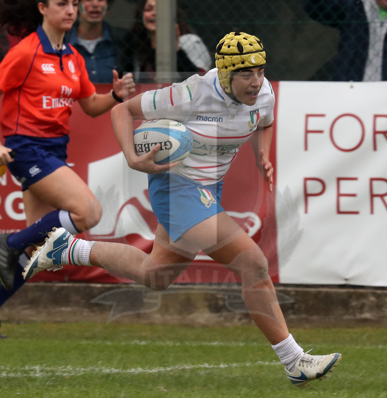 Guinness Sei Nazioni 2019 Donne, Padova, stadio Plebiscito 17/03/2017, Italia Donne v Francia Donne, Beatrice Rigoni si tuffa in meta. Foto Daniele Resini/Fotosportit
