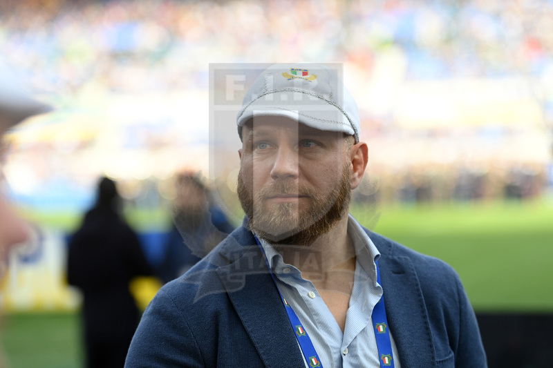 ROME, ITALY - MARCH 12: Leonardo Ghiraldini before the Guinness Six Nations Rugby match between Italy and Scotland at Stadio Olimpico on March 12, 2022 in Rome, Italy. (Photo by Tullio Puglia - Federugby/Getty Images)