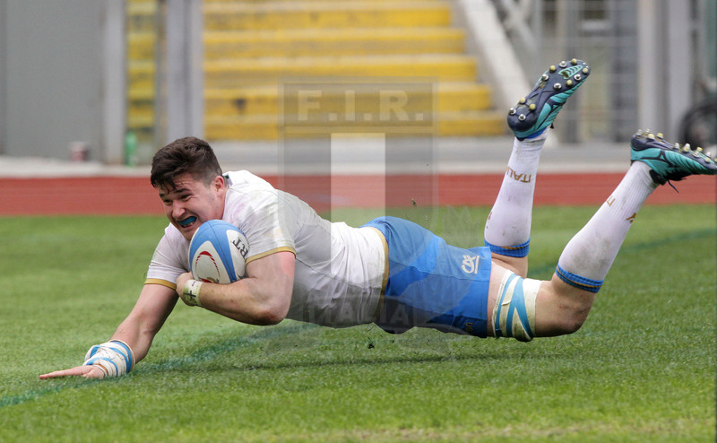 Natwest Sei Nazioni 2018, round 5, Roma stadio Olimpico 17/03/2018, Italia v Scozia, la meta di Sebastian Negri annullata dall\