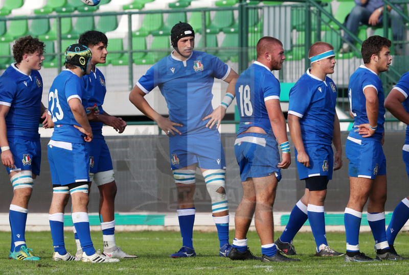 Test match U18, Trviso, stadio di Monigo, Italia U18 v Irlanda U18, gli avanti azzurri. Foto Daniele Resini/Fotosportit