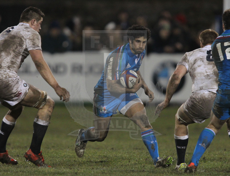 RBS Sei Nazioni 2015, Devonport 13/02/2015, Inghilterra U20 v Italia U20, Giacomo de Santis. Foto Daniele Resini/Fotosportit