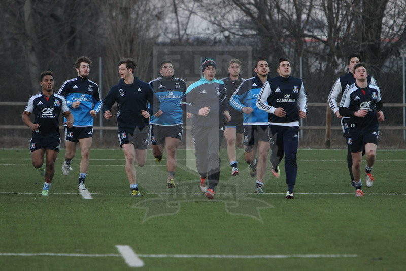 Rbs Sei Nazioni, raduno della Nazionale U20, Parma 24/01/2017, allenamento.