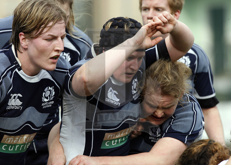 Sei Nazioni Donne 2008, Mira (VE) 16/03/2008, Italia Donne v Scozia Donne, la prima linea scozzese. Foto Daniele Resini/Fotosportit
