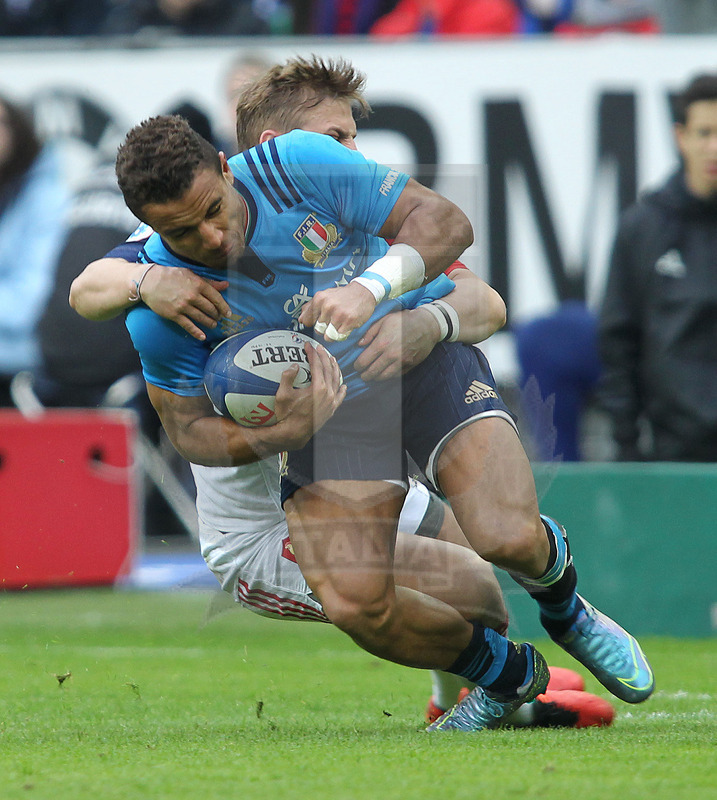 Rbs Sei Nazioni 2016, round 1, Parigi, Stade de France 06/02/2016, Francia v Italia, David Odiete. Foto Daniele Resini/Fotosportit