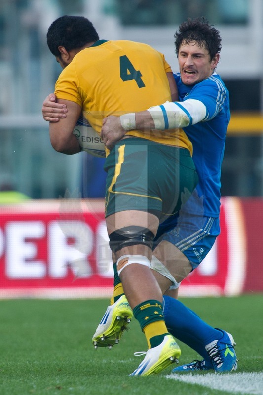 Cariparma Test Match 2013 - 09/11/2013 - Torino, Stadio Olimpico - Italia v Australia - Foto Elena Barbini-Alessandro Zanni ferma l\
