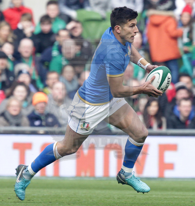 Natwest Sei Nazioni 2018, round 2, Dublino, Aviva Stadium 10/02/2018, Irlanda v Italia, Tommaso Allan. Foto Daniele Resini/Fotosportit