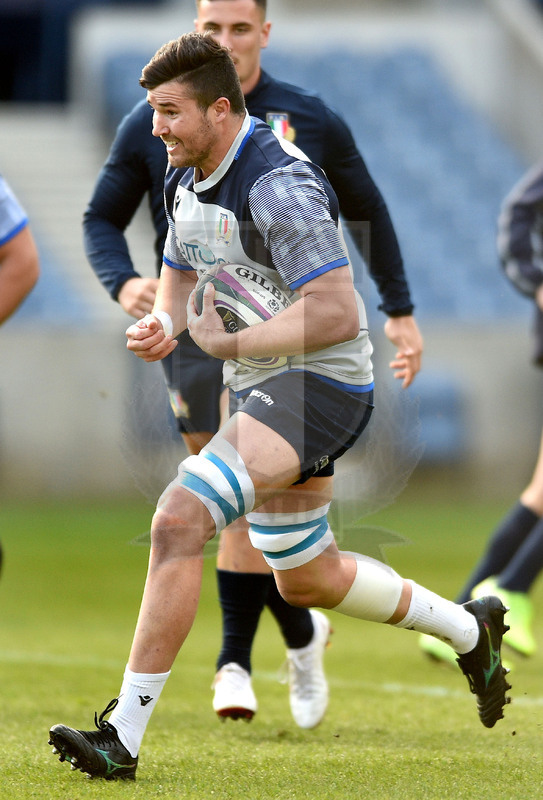 Guinness Sei Nazioni 2021, Round 5, Edimburgo, Murrayfield 19/03/2021, Team run e foto ufficiale della Nazionale italiana, Sbastian Negri.