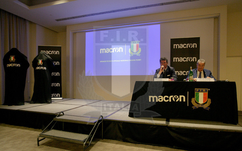 Milano, presentazione del nuovo sponsor tecnico Fir, Milano, NHOW Hotel 03/07/2017, Gianluca Pavanello, ad di Macron e il Presidente federale Alfredo Gavazzi. Foto Daniele Resini/Fotosportit