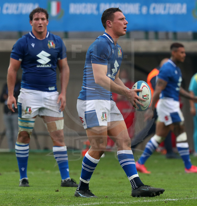 Autumn Nations Series 2021, Treviso, stadio di Monigo 13/11/2021, Italia v Argentina, Paolo Garbisi e Michele Lamaro. Foto Daniele Resini/Fotosportit