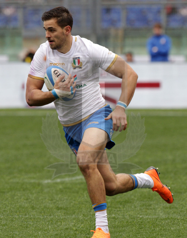 Natwest Sei Nazioni 2018, round 5, Roma stadio Olimpico 17/03/2018, Italia v Scozia, Mattia bellini. Foto Daniele Resini/Fotosportit