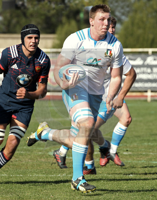 RBS Sei Nazioni 2017, Capoterra (Cagliari), stadio Santa Rosa 10/03/2017, Italia U20 v Francia U20, break di Gabriele Venditti. Foto Daniele Resini/Fotosportit