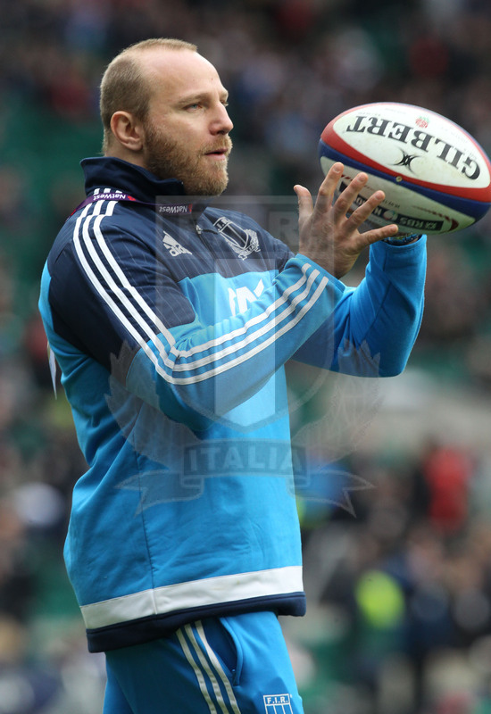 RBS Sei Nazioni 2017, Londra, Twickenham 26/02/2017, Inghilterra v Italia, warm-up, Leonardo Ghiraldini. Foto Daniele Resini/Fotosportit