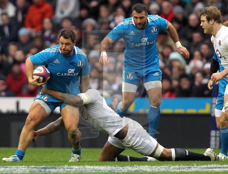 Sei Nazioni 2013, Twickenham 10/03/2013, Inghilterra v Italia, Alberto De Marchi con Cittadini in sostegno.