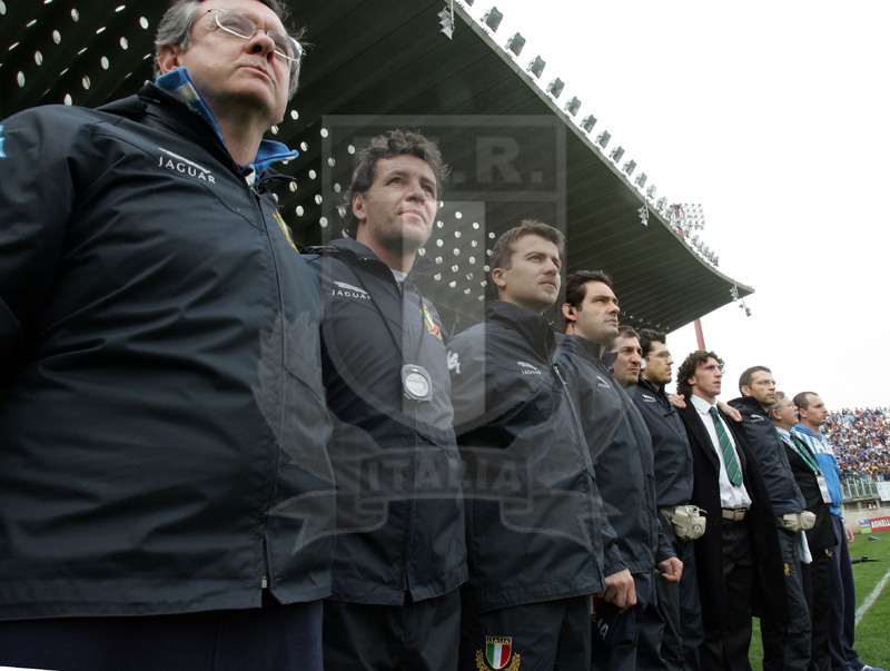 Rbs Sei Nazioni 2006, Roma, stadio Flaminio 18/03/2006, Italia v Scozia, lo staff azzurro all\