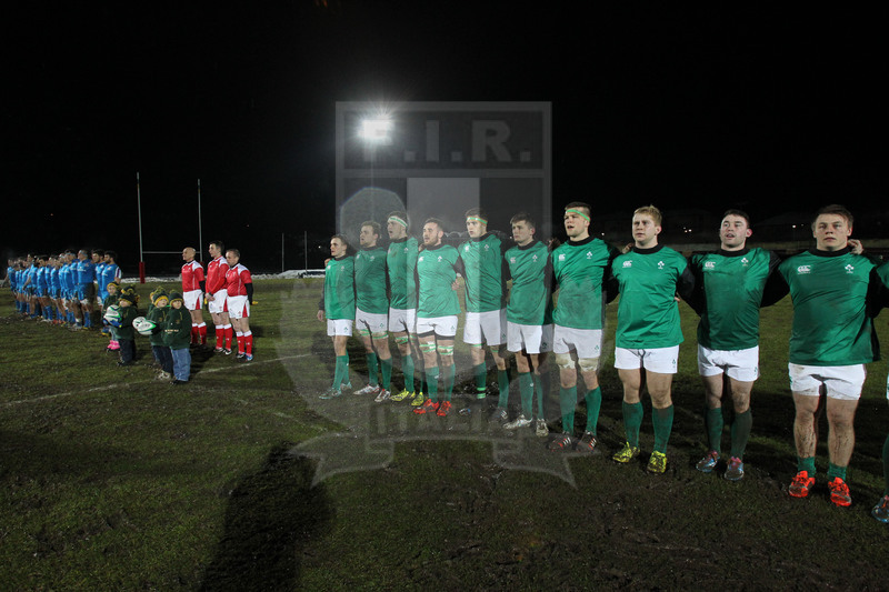 Sei Nazioni 2015, Biella 06/02/2015, Italia U20 v Irlanda U20, gli Irlandesi all\