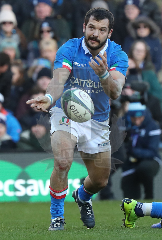 Guinness Sei Nazioni 2019, Round 1, Edimburgo, Murrayfield 02/02/2019, Scozia v Italia, Guglielmo Palazzani apre palla. Foto Daniele Resini/Fotosportit
